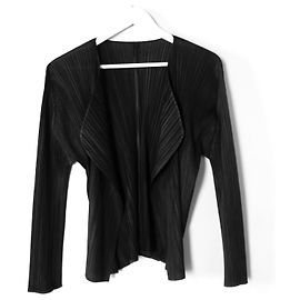 Issey Miyake Pleats Please Black Cardigan Jacket Black
