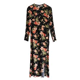 Vestido de manga larga con estampado de rosas de Reformation Negro
