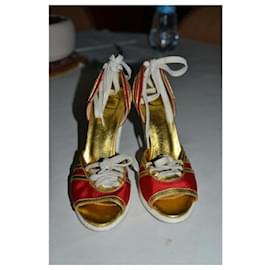 Just Cavalli-Apenas sapatos Cavalli-Vermelho,Dourado