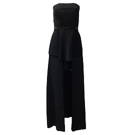 sass & bide Robe bustier noire avec détails perlés et superposition longue Noir