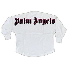 OVERSIZED WHITE LONG SLEEVE T-SHIRT WITH "PALM ANGELS" LOGO White