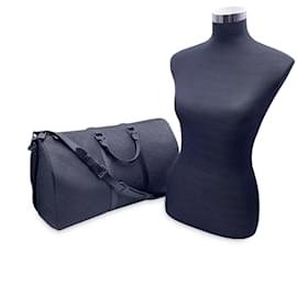 Louis Vuitton-Black Monogram Leather Keepall Bandoulière 50 M59025-Black