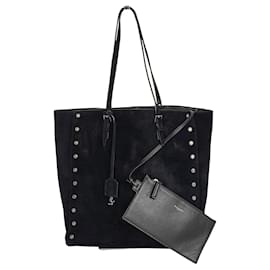 Saint Laurent-Saint Laurent Tote shoulder bag in black suede-Black