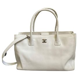 Chanel Executive White Leather Bag White