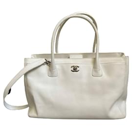Chanel-Chanel Executive White Leather Bag-White