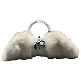 Bolsa DIOR de pele de raposa e couro NOVIDADE Branco