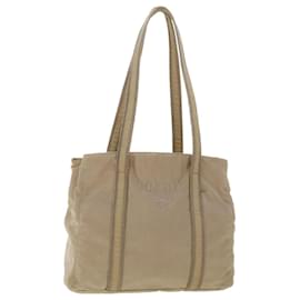Prada-PRADA Shoulder Bag Nylon Beige Auth bs6608-Beige