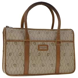 Christian Dior-Christian Dior Honeycomb Canvas Hand Bag PVC Leather Beige Auth bs6449-Beige