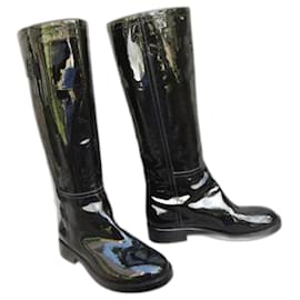 Pollini-Pollini p patent boots 37 New condition-Black