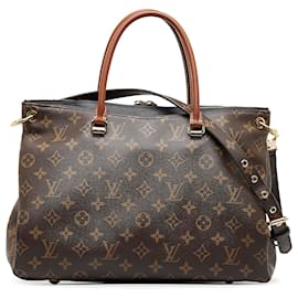 Louis Vuitton-Louis Vuitton Brown Monogram Pallas MM-Brown,Black