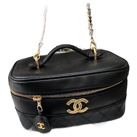 Chanel Vanity Case in pelle nera Nero