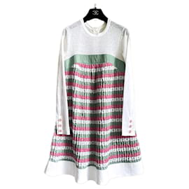 Chanel-París/Vestido de pasarela con botones CC de Seúl-Multicolor
