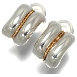 Tiffany & Co-Tiffany & Co Gold Silver Earrings-Silvery