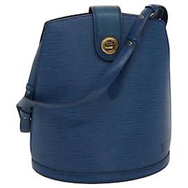 Louis Vuitton-LOUIS VUITTON Epi Cluny Shoulder Bag Blue M52255 LV Auth 46549-Blue
