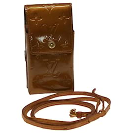Louis Vuitton-LOUIS VUITTON Monogram Vernis Cigarette Case Bronze M91156 LV Auth 46537-Bronze