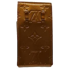 Louis Vuitton-LOUIS VUITTON Monograma Vernis Cigarreira Bronze M91156 Autenticação de LV 46537-Bronze