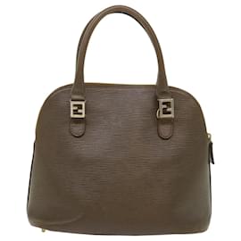 Fendi-FENDI Sac à main Cuir Marron Auth bs6467-Marron