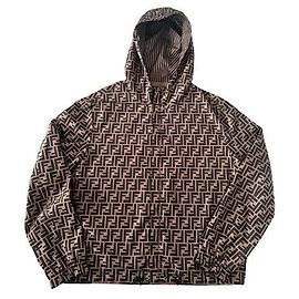 Wende-Windjacke mit Fendi-Monogramm Dunkelbraun