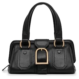 Céline-Celine Black Leather Handbag-Black