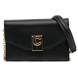 Céline-Celine Black C Bag Wallet On Chain-Black