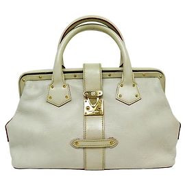 LOUIS VUITTON L INGENIOUS LEDER HANDTASCHE SUHALI ECRU LEDER Roh