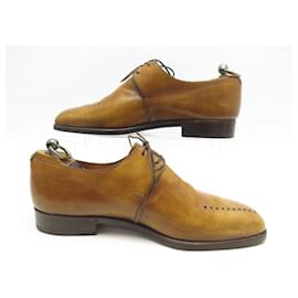 Berluti-BERLUTI DERBY SHOES 2 carnations 6.5 41 GOLD LEATHER + SHOES SHAPES-Camel