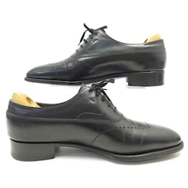 John Lobb-CHAUSSURES JOHN LOBB FARNDON RICHELIEU 7E 41 CUIR NOIR EMBAUCHOIRS SHOES-Noir