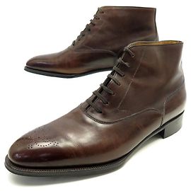 JOHN LOBB SHOES CANONBURY ANKLE BOOTS 7E 41 LOW BOOTS BROWN LEATHER Brown