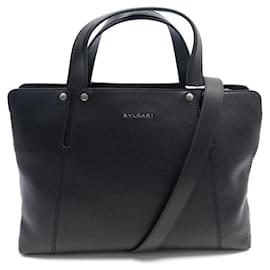 Bulgari-NEW BULGARI BAG OCTO DOCUMENT HOLDER 36595 BLACK LEATHER NEW BRIEFCASE-Black