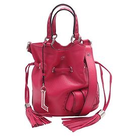 LANCEL PRIMEIRO FLIRT PM NA BOLSA10109 SACO BANDOULIER DE COURO GRÃO ROSA Rosa
