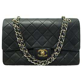 Chanel-VINTAGE CHANEL CLASSIC TIMELESS MEDIUM CROSSBODY HAND BAG-Black