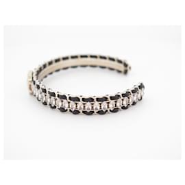 Chanel-NEW CHANEL CUFF BRACELET WITH INTERLACED CHAINS & STRASS 20 METAL STRAP NEW-Golden