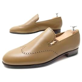 Hermès-NEW HERMES KENTUCKY MOCCASIN SHOES 41 CAMEL LEATHER LOAFERS SHOES-Camel