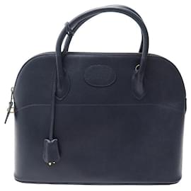 Autre Marque-BOLSA VINTAGE BUGATTI BOLIDE ESTILO EM BOLSA DE COURO GRÃO AZUL MARINHO-Azul marinho