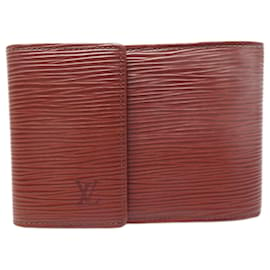 Louis Vuitton Taupe Pepper Epi Leather Elastic Trifold Wallet