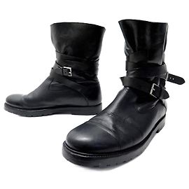 BOTAS DIOR SHOES COMBAT COM ALÇAS HEDI SLIMANE 43.5 BOTAS SAPATOS Preto
