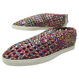 Hermès NEW HERMES OXYGENE SHOES 41 IN MULTICOLORED BRAIDED SILK Multiple colors
