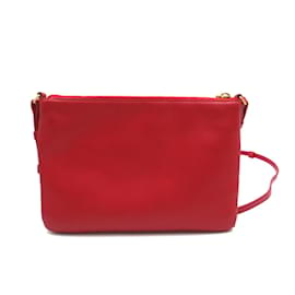 Yves Saint Laurent-Leather Teen Monogram Crossbody Bag 412674-Red