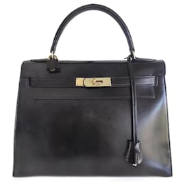 Hermès-Hermes Kelly bag 28-Black