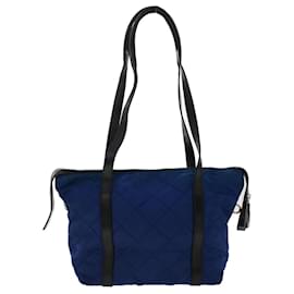 Prada-PRADA Quilted Shoulder Bag Nylon Leather Navy Auth 47100-Navy blue