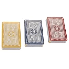 Louis Vuitton-LOUIS VUITTON Cartes Trois Jeu Cartes à Jouer Bleu Rouge Jaune M65460 auth 46546A-Rouge,Bleu,Jaune