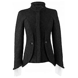 Chanel-9K$ New Chaqueta pequeña de tweed negra-Negro