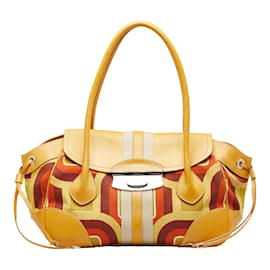 Prada-Canapa Stampata Handbag-Yellow