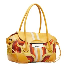 Prada-Canapa Stampata Handbag-Yellow