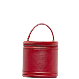 Louis Vuitton-Louis Vuitton Epi Cannes Vanity Case Borsa da trucco in pelle M48037 in discrete condizioni-Rosso