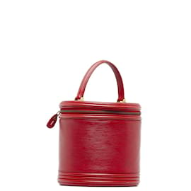 Louis Vuitton-Louis Vuitton Epi Cannes Vanity Case Borsa da trucco in pelle M48037 in discrete condizioni-Rosso