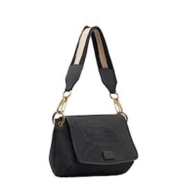 Gucci-Canvas Flap Shoulder Bag 106671-Black