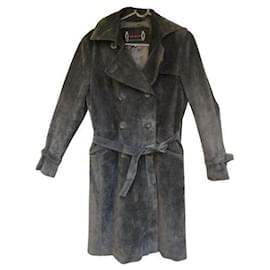 Autre Marque-Trench coat de camurça Tom Collins tamanho XL-Cinza