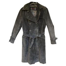 Autre Marque Tom Collins suede trench coat size XL Grey