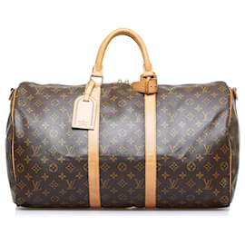 Louis Vuitton-Louis Vuitton Brown Monogram Keepall Bandouliere 50-Brown